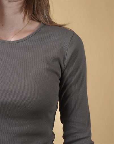 Elsk - Rib Women's LS T-Shirt - Mossy Bark